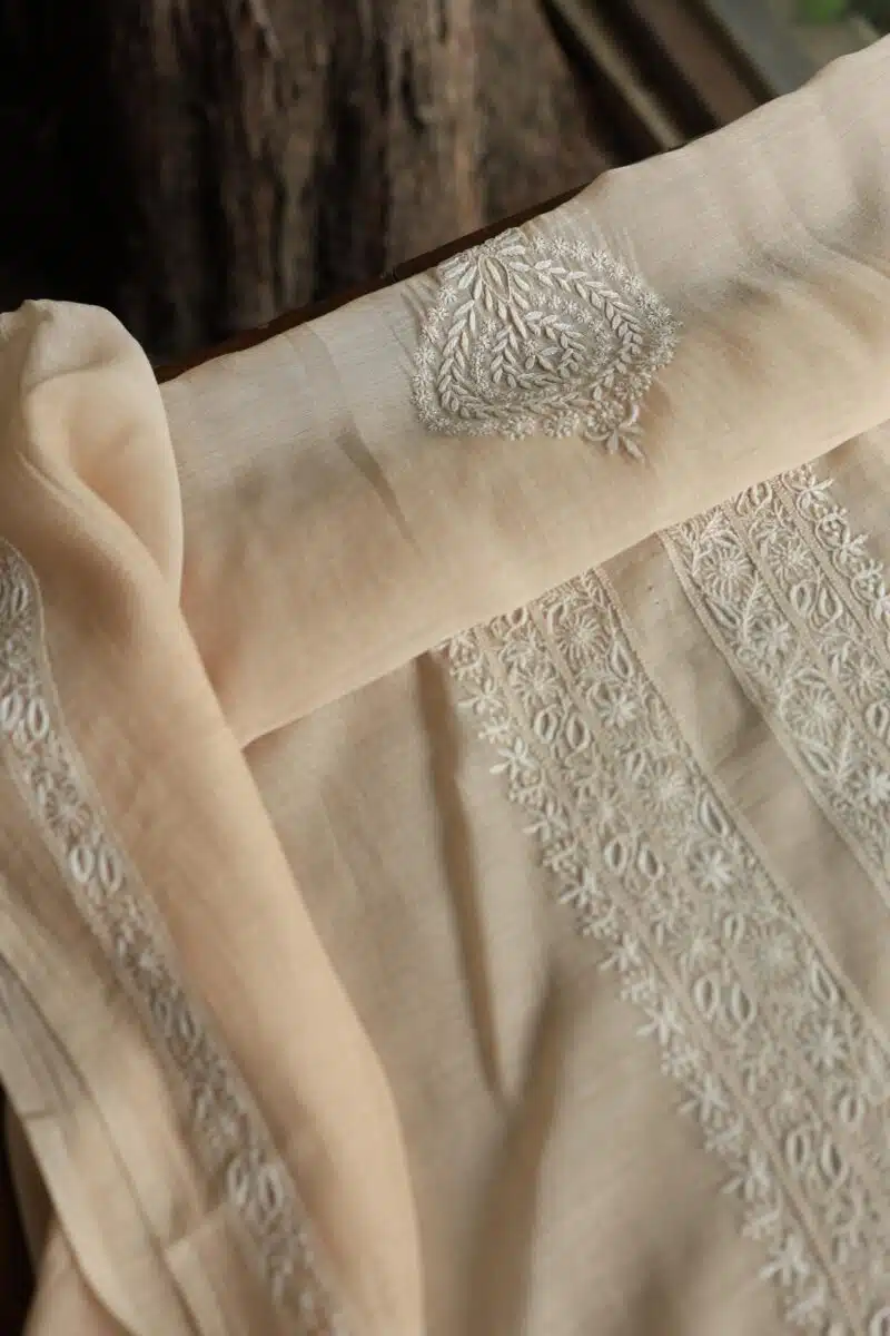 Malmal Chikankari Unstitched Men's Kurtas Fabrics