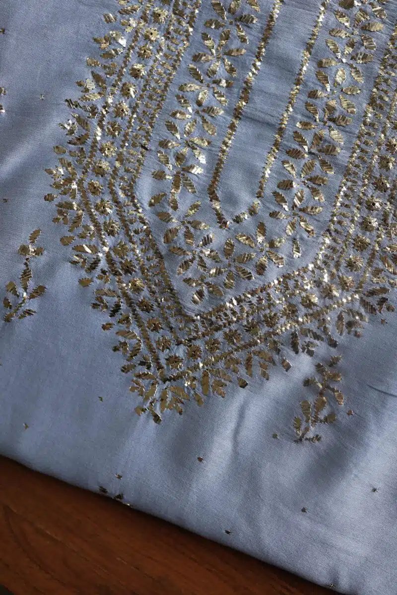 Chanderi Mukaish Badla Unstitched Chikankari Unisex Kurtas