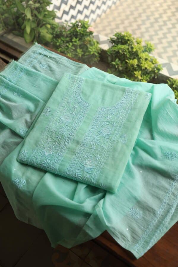 Malmals Pearl Work Chikankari Fabrics - Image 11