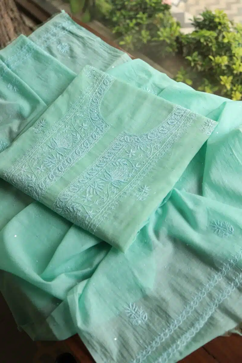 Malmals Pearl Work Chikankari Fabrics