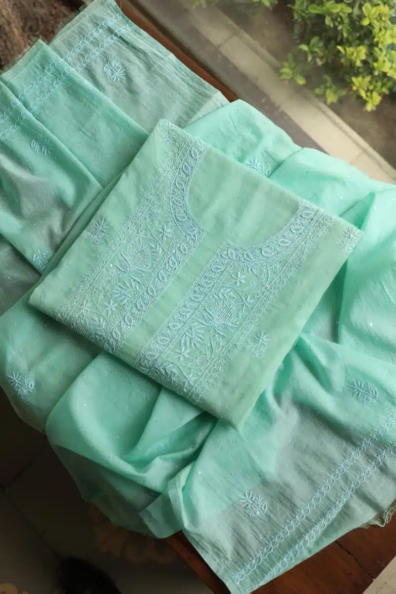 Malmals Pearl Work Chikankari Fabrics