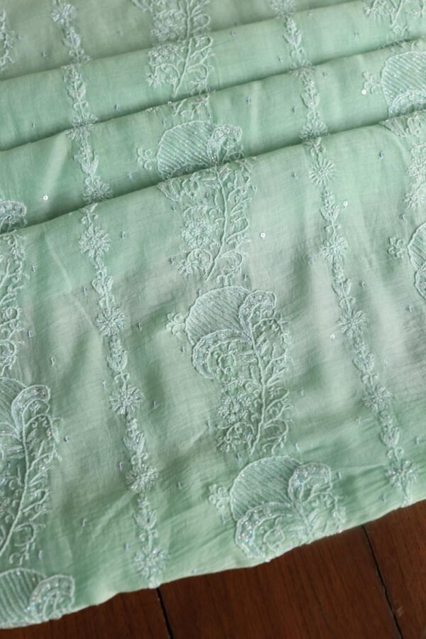 Malmals Pearl Work Fine Chikankari Unstitched Fabrics - Image 13