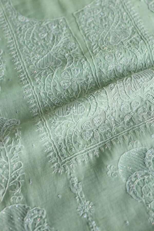 Malmals Pearl Work Fine Chikankari Unstitched Fabrics - Image 16