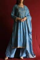 Marble Blue Jamdani Ready To Wear Kurta Dupatta Set