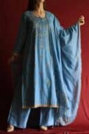 Marble Blue Jamdani Ready To Wear Kurta Dupatta Set