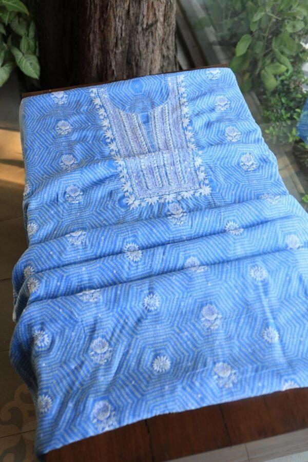 Muslin Chikankari Kurta Fabrics - Image 8