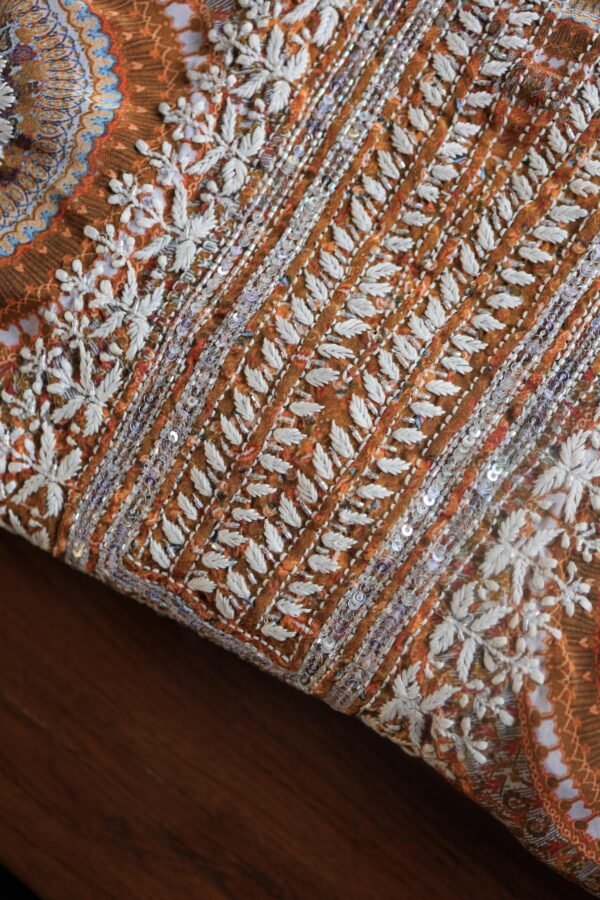 Muslin Chikankari Unstitched Kurta Fabrics - Image 2