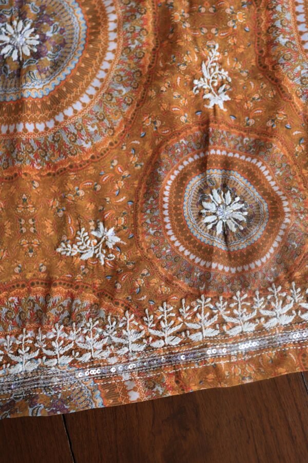 Muslin Chikankari Unstitched Kurta Fabrics - Image 5