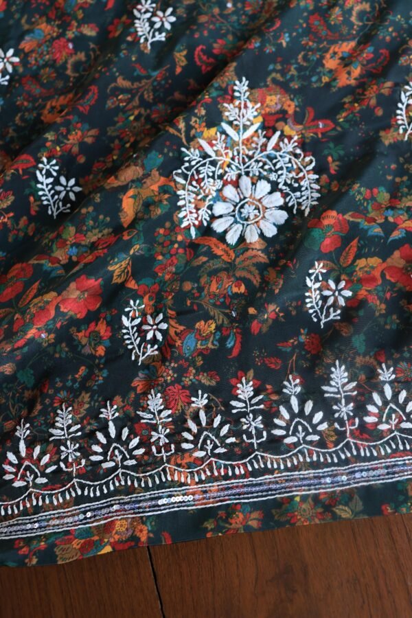 Muslin Chikankari Unstitched Kurta Fabrics - Image 4