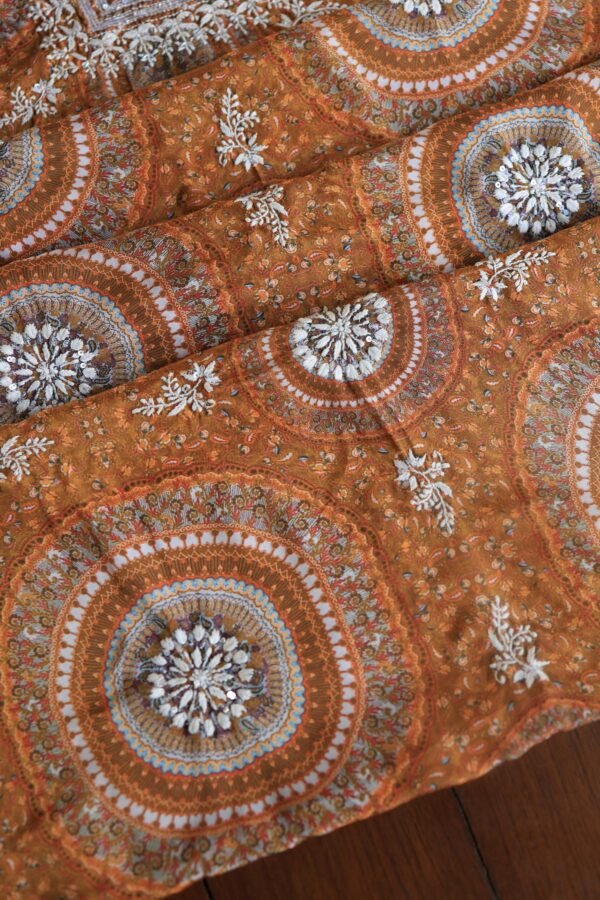 Muslin Chikankari Unstitched Kurta Fabrics - Image 7