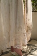 Dove White Noor Organza Chikankari Anarkali