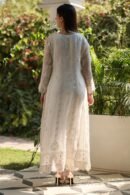 Dove White Noor Organza Chikankari Anarkali