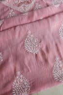 Onion Pink Daraz Chanderi Chikankari Kurta Fabrics