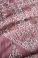 Onion Pink Daraz Chanderi Chikankari Kurta Fabrics
