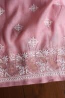 Onion Pink Daraz Chanderi Chikankari Kurta Fabrics