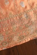 Orange Salmon Banarasi Zari Chanderi Unstitched Chikankari Fabrics
