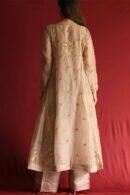 Pastel Beige Noor Organza Chikankari Anarkali With Dupatta