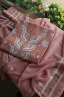 Peach Malmals Pearl Work Chikankari Fabrics