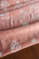 Peach Malmals Pearl Work Chikankari Fabrics