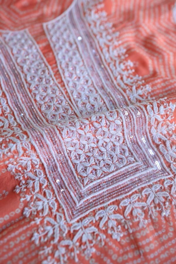 Muslin Chikankari Kurta Fabrics - Image 5