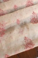 Peach Noor Organza Silk Chikankari Unstitched Kurta Dupatta Set