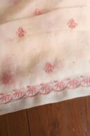 Peach Noor Organza Silk Chikankari Unstitched Kurta Dupatta Set