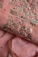 Peach Tissue Silk Mukaish Fabrics