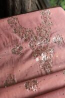 Peach Tissue Silk Mukaish Fabrics