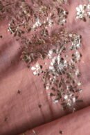 Peach Tissue Silk Mukaish Fabrics