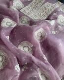 Peri Winkle Noor Organza Silk Chikankari Unstitched Kurta Dupatta Set