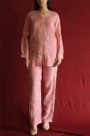 Pink Mul Chanderi Mukaish Badla Co-ord Set