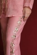 Pink Mul Chanderi Mukaish Badla Co-ord Set