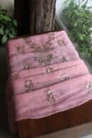 Pink Noor Organza Silk Mukaish Badla Unstitched Kurta Dupatta Set