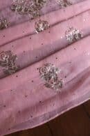 Pink Noor Organza Silk Mukaish Badla Unstitched Kurta Dupatta Set