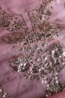 Pink Noor Organza Silk Mukaish Badla Unstitched Kurta Dupatta Set