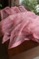 Pink Noor Organza Silk Mukaish Badla Unstitched Kurta Dupatta Set