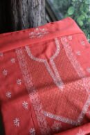 Red Daraz Chanderi Chikankari Unstitched Kurta Fabrics