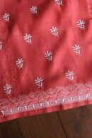 Red Daraz Chanderi Chikankari Unstitched Kurta Fabrics