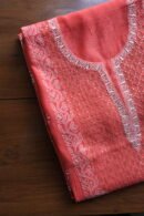 Red Daraz Chanderi Chikankari Unstitched Kurta Fabrics