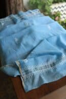 Blue Mal Cotton Chikankari Unstitched Kurta Dupatta Fabrics With Kamdani