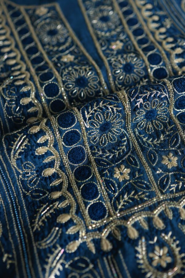 Roheen Moonga Silk Chikankari Unstitched Fabrics - Image 9