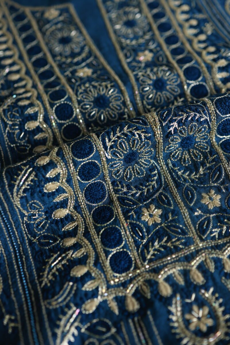 Roheen Moonga Silk Chikankari Unstitched Fabrics