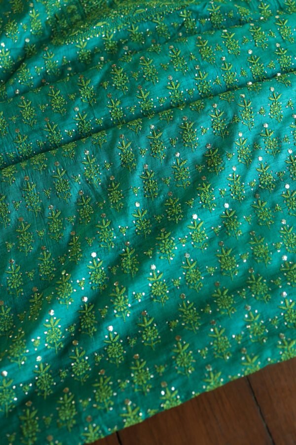 Roheen Tussar Silk Fine Chikankari Unstitched Fabrics - Image 7