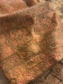 Saffron Peach Noor Banarasi Organza Chikankari Unstitched Fabrics