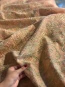 Saffron Peach Noor Banarasi Organza Chikankari Unstitched Fabrics