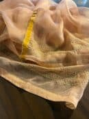Saffron Peach Noor Banarasi Organza Chikankari Unstitched Fabrics