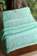 Sea Green Malmals Pearl Work Chikankari Fabrics