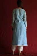 Blue Malmal Chikankari With Pearl & Sequins Ready To Wear Kurta Dupatta Set