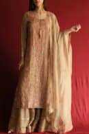 Stripe Organza Chikankari Sharara Set