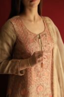 Stripe Organza Chikankari Sharara Set